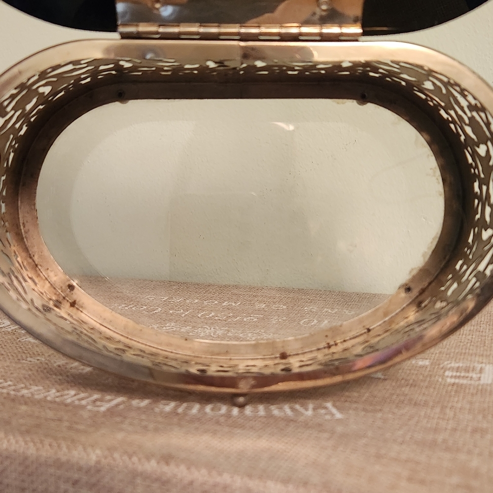 Vintage 1950"s Lucite Metal Filagree Box purse evening bag - Picture 4 of 9